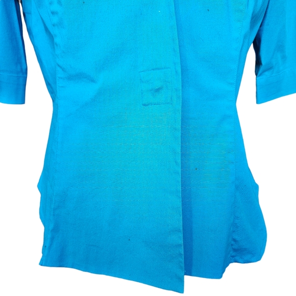 Como blue shirt blouse elbow length sleeve size 10 - Picture 7 of 12